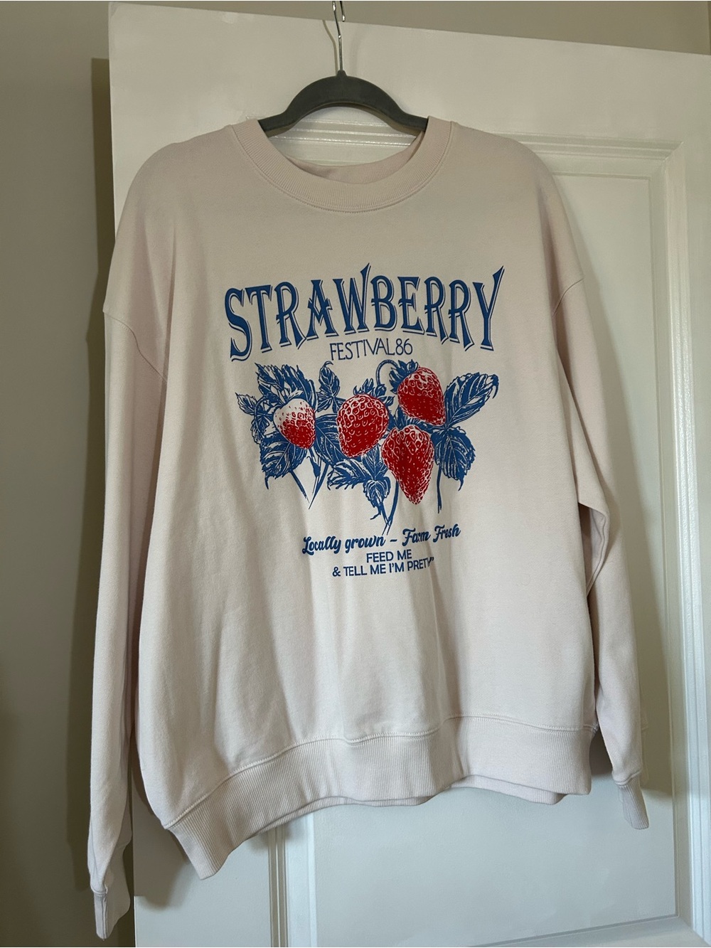 Tres Bien Soft Pink Strawberry Festival Crewneck